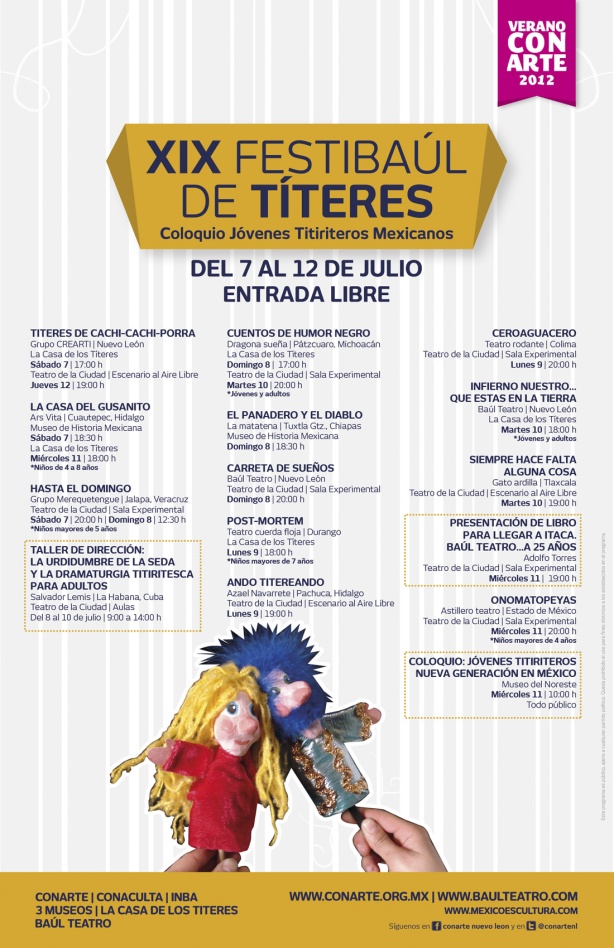 Onomatopeyas en el XIX Festibaúl de Títeres en Monterrey del 7 al 12 de julio 2012